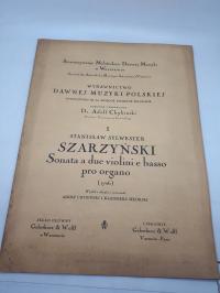 Stare nuty Sonata Stanisław Sylwester Szarzyński 1706 Warszawa 1928