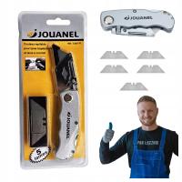 Nóż Składany Z Ostrzami Trapezowymi + 6 ostrzy 60x19mm Aluminiowy Korpus