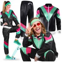 DRES STRÓJ PRZEBRANIE LATA 80 I 90 RETRO DISCO KOSTIUM CZARNY