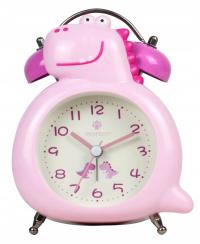RÓŻOWY GŁOŚNY BUDZIK DZIECIĘCY Z DZWONKAMI PERFECT TB13901 CICHY MECHANIZM
