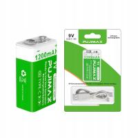 Bateria Akumulator 9v (6F22) 1200mAh USB-C litowo-jonowy