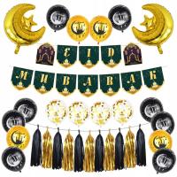 for Eid Mubarak Brilliant Ramadan Banner Star Moon Foil Balloons Set Decor