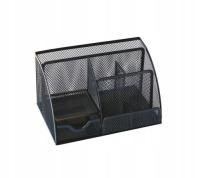 Organizer przybornik metalowy na biurko pojemnik 5 komór + szuflada NOWOŚĆ