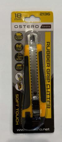 Nóż do Tapet 18mm gumowany automatyczna blokada 2 ostrza gratis