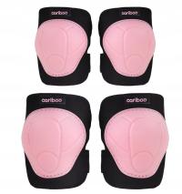 Ochraniacze CARIBOO Kolana Łokcie dla Dzieci Rower Rolki REGULACJA Różowe