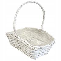 Плетеная корзина маленький белый твердый подарок для композиции 30 см