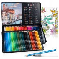 Kredki Akwarelowe Zestaw kredek 72 kolorowe kredki + Pędzel Do Akwareli