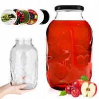 SŁÓJ SZKLANY 5L SŁOIK WZÓR OWOCE Z ZAKRĘTKĄ GRUBE SZKŁO na kompot przetwory