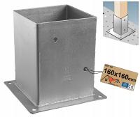 Podstawa słupa ocynkowana przykręcana do betonu kotwa stopa 160x160 2,5mm