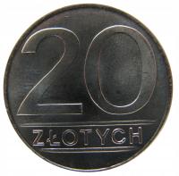 20 zł złotych nominał 1987 mennicze mennicza z rolki piękna