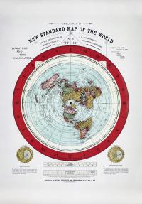 Плоская карта мира / New standard map of the world Gleason-91x61cm