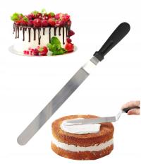 DŁUGA ŁOPATKA SZPATUŁKA CUKIERNICZA NÓŻ DO CIASTA DEKORATOR DO TORTU DUŻY