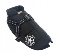 KURTKA UBRANKO DLA PSA KAMIZELKA CIEPŁA ZIMOWA Z SZELKAMI CZARNA