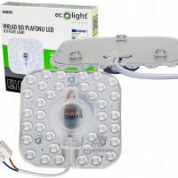 Żarówka płytka wkład plafon LED SMD 18W + zasilacz NW 4000K z magnesami