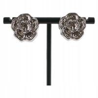 Klipsy do Uszu SREBRNE RÓŻE VINTAGE LATA 80TE SREBRNA RÓŻA Lolita Akcesoria