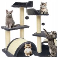 Башня Кровать Кошка Когтеточка Для Лежания Домик Будка 4 Поз. Туннель Игрушка