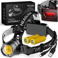 ПЕРЕЗАРЯЖАЕМЫЙ НАЛОБНЫЙ ФОНАРЬ USB - C, ВОДОНЕПРОНИЦАЕМАЯ СВЕТОДИОДНАЯ ЛАМПА ZOOM CREE XHP90