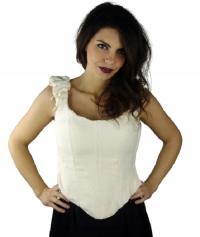 Средневековый корсет на косточках кремового цвета L