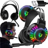 ПРОВОДНЫЕ ИГРОВЫЕ НАУШНИКИ ДЛЯ ГЕЙМЕРОВ С МИКРОФОНОМ RGB LED PC OVER-EAR