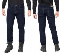 DUŻE Spodnie Jeans Męskie Texasy Dżinsy Klasyczne Proste Granatowe 9208 W45
