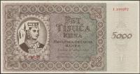 Chorwacja 5000 kuna ( kun ) 1943 - stan bankowy UNC -