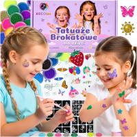 БЛЕСТЯЩИЕ ТАТУИРОВКИ ДЛЯ ДЕТЕЙ МОЮЩИЕСЯ GLITER НАБОР ТАТУИРОВОК СВЕТЯЩИЕСЯ ТРАФАРЕТЫ