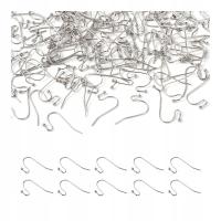 Bigle haczyki z kulką srebrne zapięcia do kolczyków zawieszek zestaw 100szt