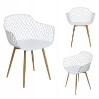 KRZESŁO OGRODOWE AŻUROWE NOWOCZESNE BIAŁE NA BALKON TARAS DZIAŁKĘ DO OGRODU