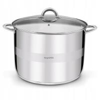 Кастрюля для еды индукционная большая стальная крышка Konighoffer Faro 21 л
