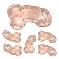 Тарелки для девичника розовое золото розовое золото пенисы 26 см 6 шт