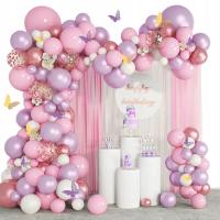 Розовый шар гирлянда 133ШТ воздушные шары девочки день рождения крещение годовалый