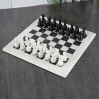 Мраморные шахматы-белый / черный, игровое поле 38 см