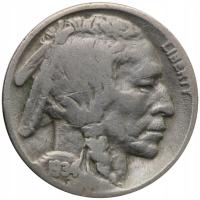 USA 5 centów głowa Indianina / bizon, 1934