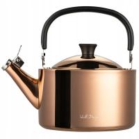 VIALLI DESIGN CZAJNIK Z GWIZDKIEM STALOWY POŁYSK ROSE GOLD INDUKCJA 1,5 L