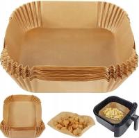 100szt PAPIER DO PIECZENIA WKŁAD AIR FRYER FRYTOWNICA BEZTŁUSZCZOWA 20x20cm