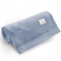 YOSOY Koc 100% merino wool JERSEY 100x80 cm Niebieski