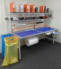 Stanowisko stół do pakowania paczek 200x80x180 Duży blat wykonany z blachy