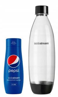 SodaStream butelka Fuse 1 litr czarna + koncentrat PEPSI syrop ZESTAW