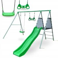 Ogrodowy plac zabaw dla dzieci XXL z huśtawka trapez zjeżdżalnia gimnastyka