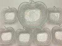 Salaterki miseczki szkło jabłuszka Italy komplet 6 plus 1 duża