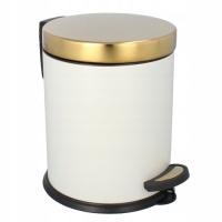 Круглая корзина для ванной с педалью для ванной с вставкой Easyform White-злотый 3L