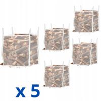 5 szt. Worek BigBag wentylowany siatka 110 cm SUPER WENTYLACJA drewno