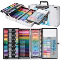 ZESTAW ARTYSTYCZNY DO KOLOROWANIA SZKICOWANIA 112 el. w WALIZCE PREZENT