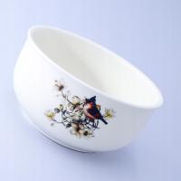 PIĘKNA MISA PATERA SALATERKA PTAK KARDYNAŁ PORCELANA KOSTNA 12,8 CM