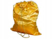 ZŁOTY DUŻY SATYNOWY WOREK MIKOŁAJA NA PREZENTY 100cm XXL ŚWIĘTA