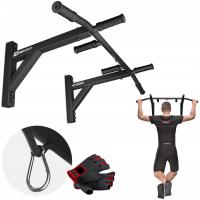 Drążek do podciągania ścienny wytrzymałość do 210kg HopSport 6 uchwytów