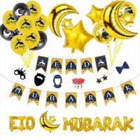 Balony Eid Mubarak dekoracje gwiazda i księżyc balony z folii aluminiowej z