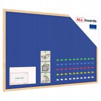 Tablica tekstylna (filcowa) 90x60 cm NIEBIESKA w ramie drewnianej