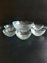 Ząbkowice Igloo, zestaw misek 1+ 5 E. Trzewik - Drost, arktyczne szkło