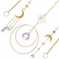 3SZT KRYSZTAŁOWE ZAWIESZKI Z PRYZMATEM I KSIĘŻYCEM DO OKNA